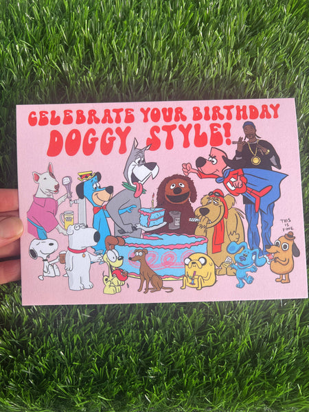 Doggy Style Birthday Card