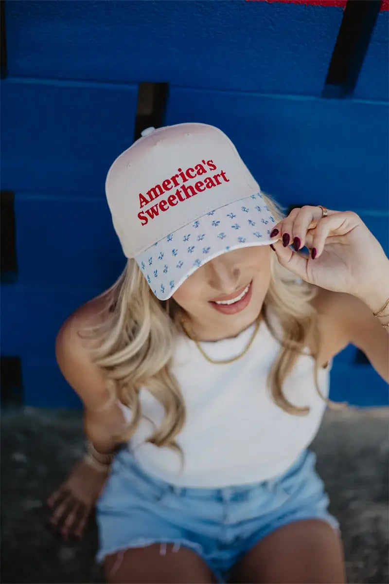 America's Sweetheart Hat - Blue Stripe