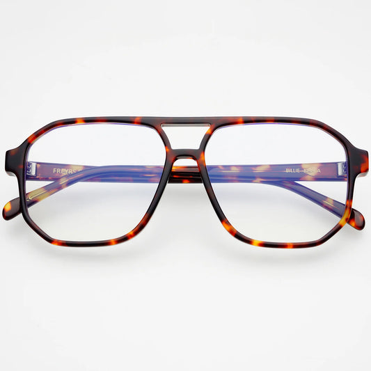Billie Blue Light Reading Glasses - Amber Tortoise