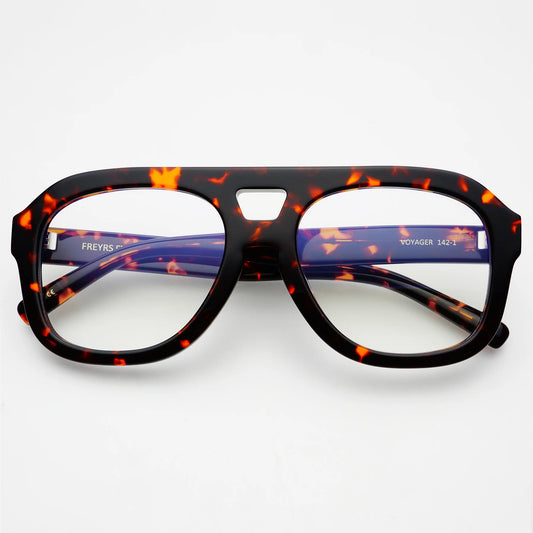 Voyager Blue Light Reading Glasses - Amber Tortoise