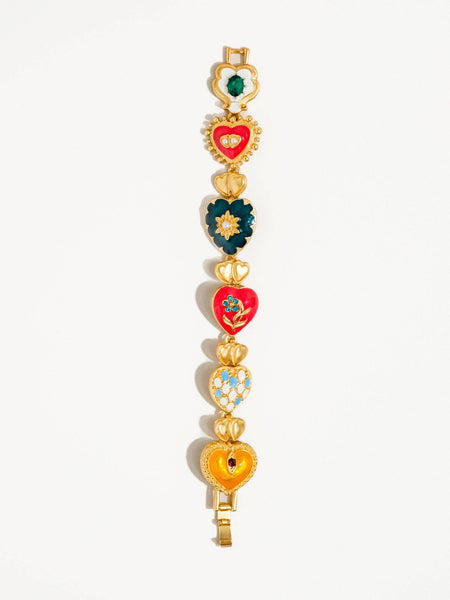 Elysian 18K Gold Boho Baroque Heart Color Bracelet