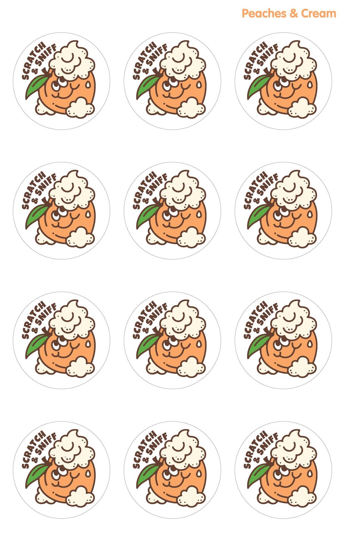 Peaches & Cream Scratch & Sniff Sticker