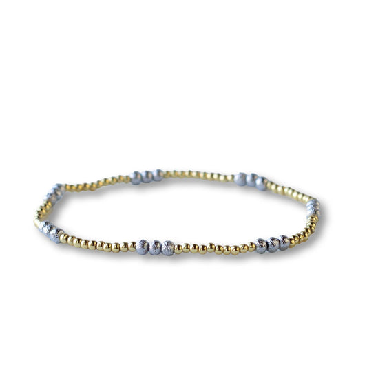 Trio Mixed Metals Beaded Bracelet
