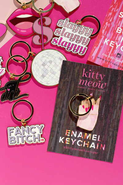 Kitty Meow Boutique - Disco Ball Keychain, Cute Gold Enamel Keychain and Bag Charm