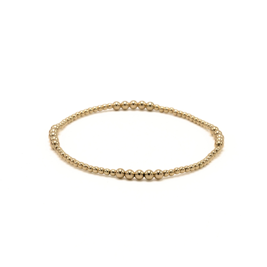 The Hamptons 2*3 14k Gold-Filled Beaded Bracelet: 6.5"
