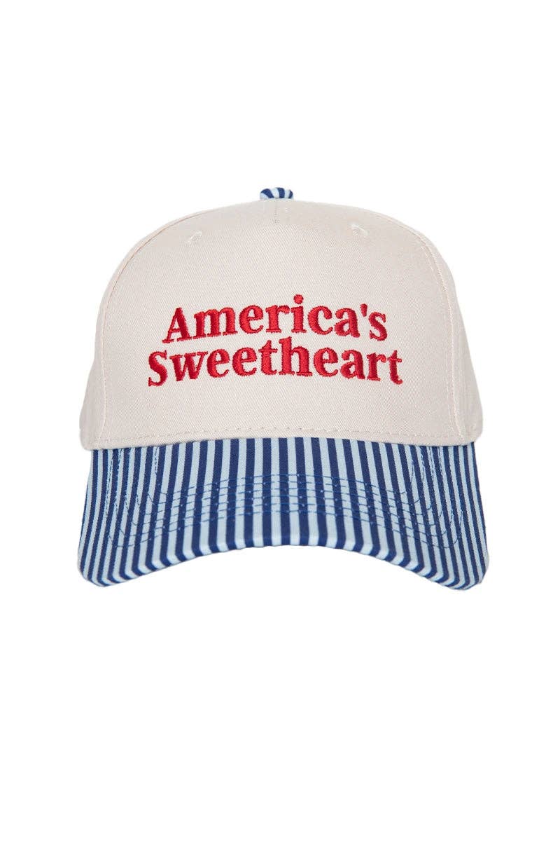 America's Sweetheart Hat - Blue Stripe
