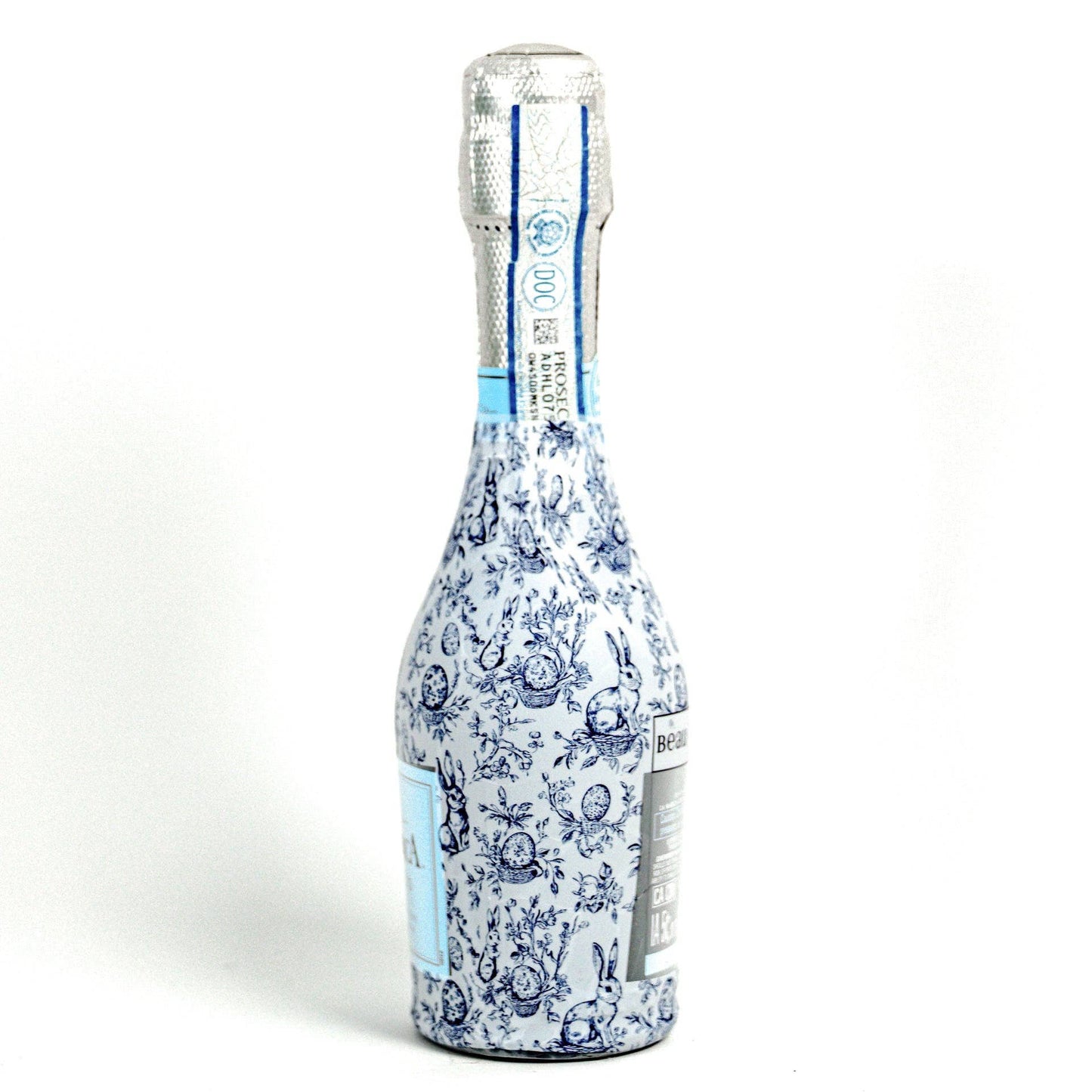 Beau Bottles Blue Easter Bunny Toile- MINI Prosecco Collection - Six Pack