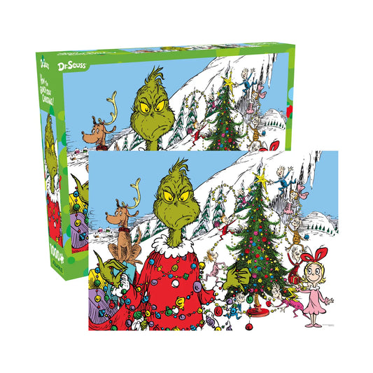 Grinch Christmas 1000 Piece Glitter Puzzle