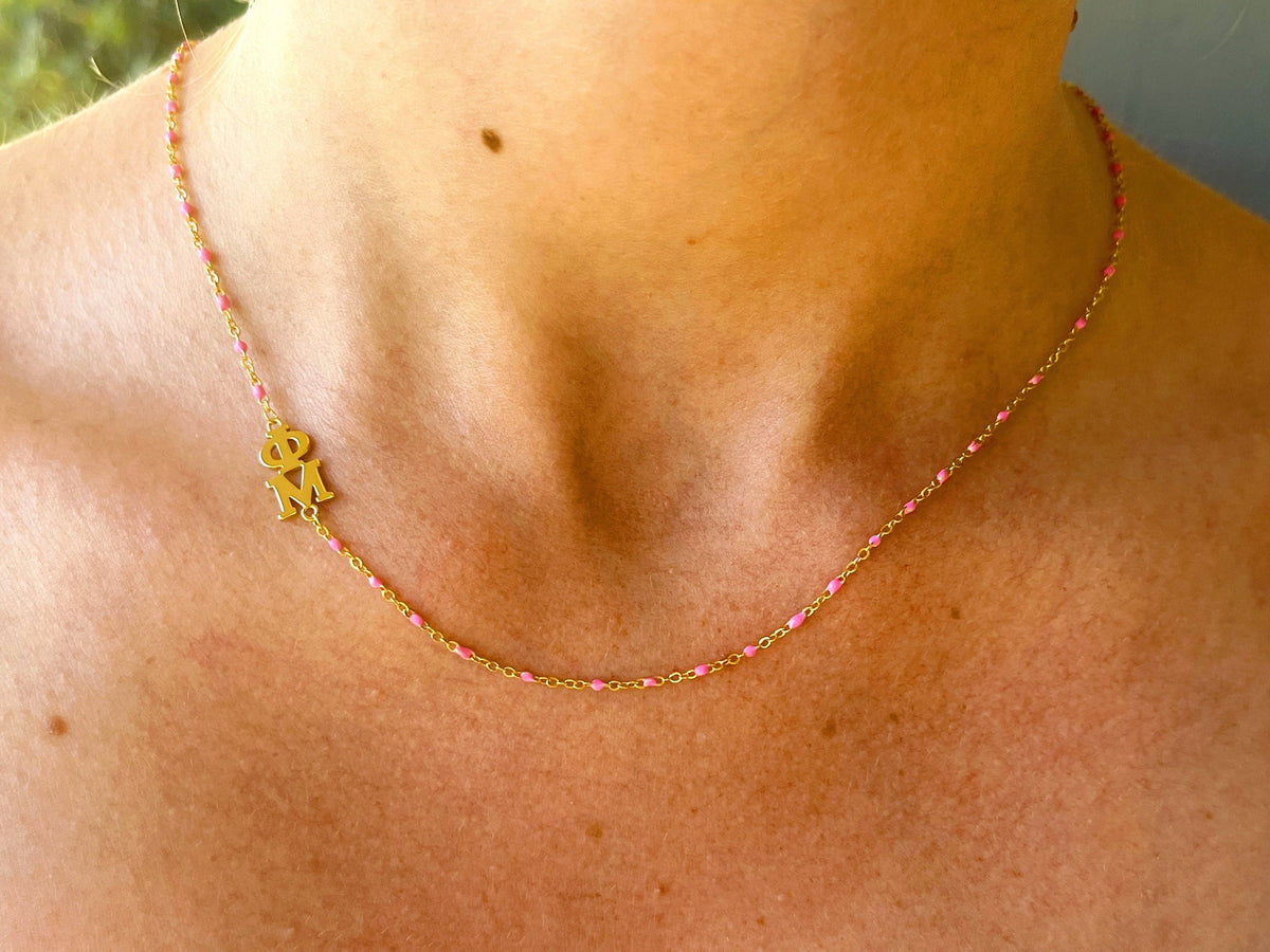 Phi Mu Side Necklace