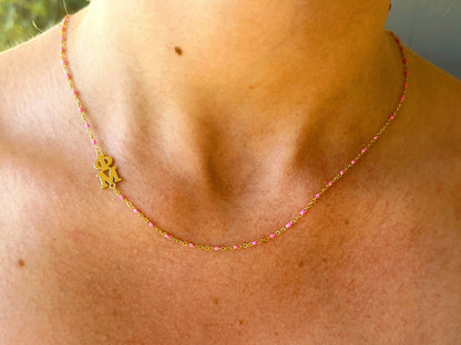 Phi Mu Side Necklace
