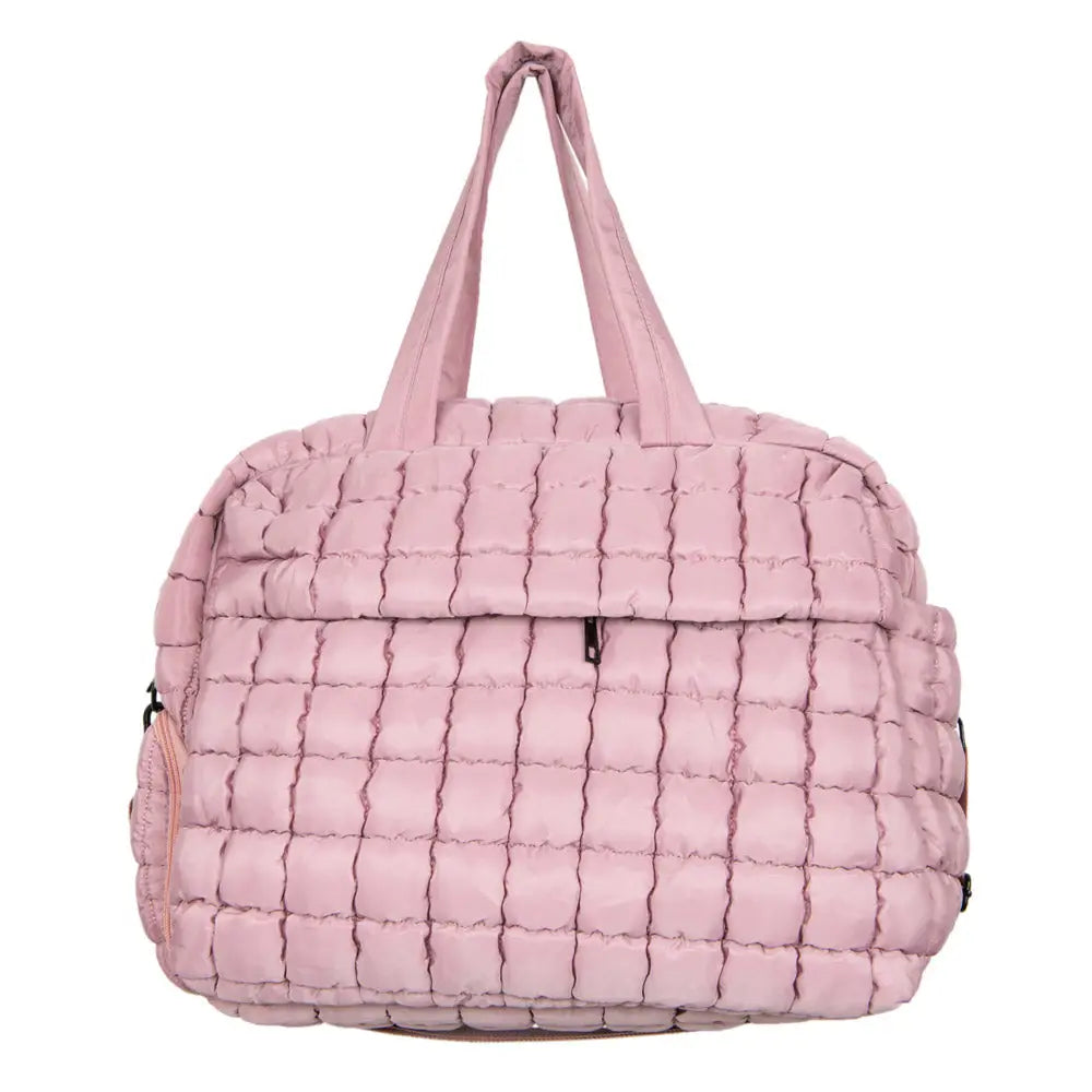 Quilted Weekender Duffel - Mauve