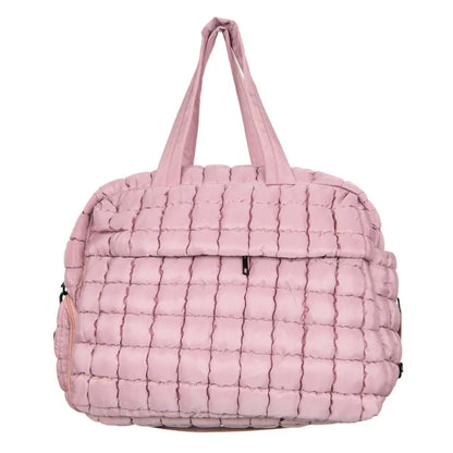 Quilted Weekender Duffel - Mauve