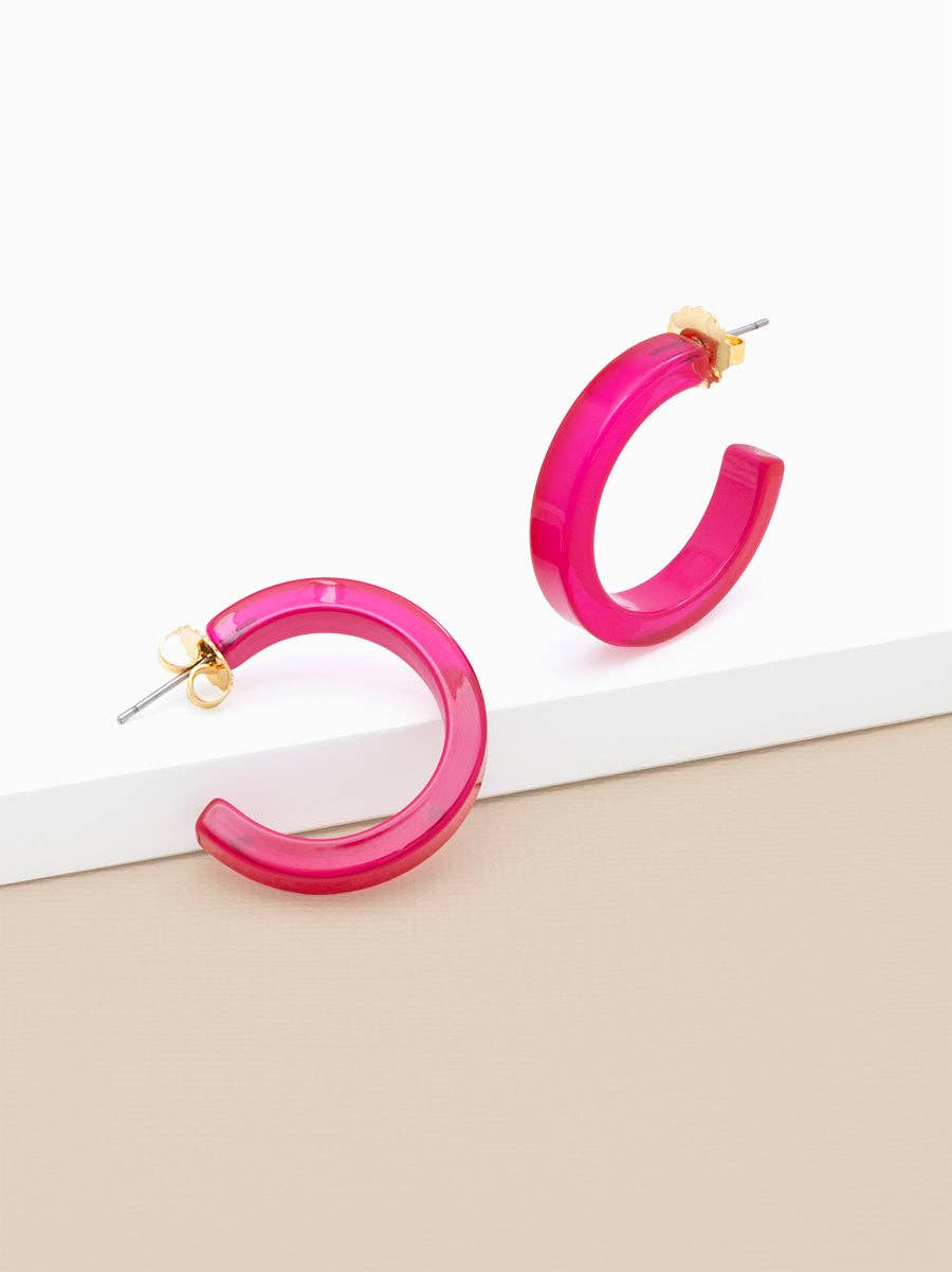 Daphne Hoop Earring - Hot Pink