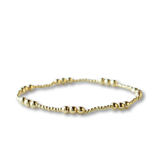 Trio Smooth Gold Beaded Bracelet
