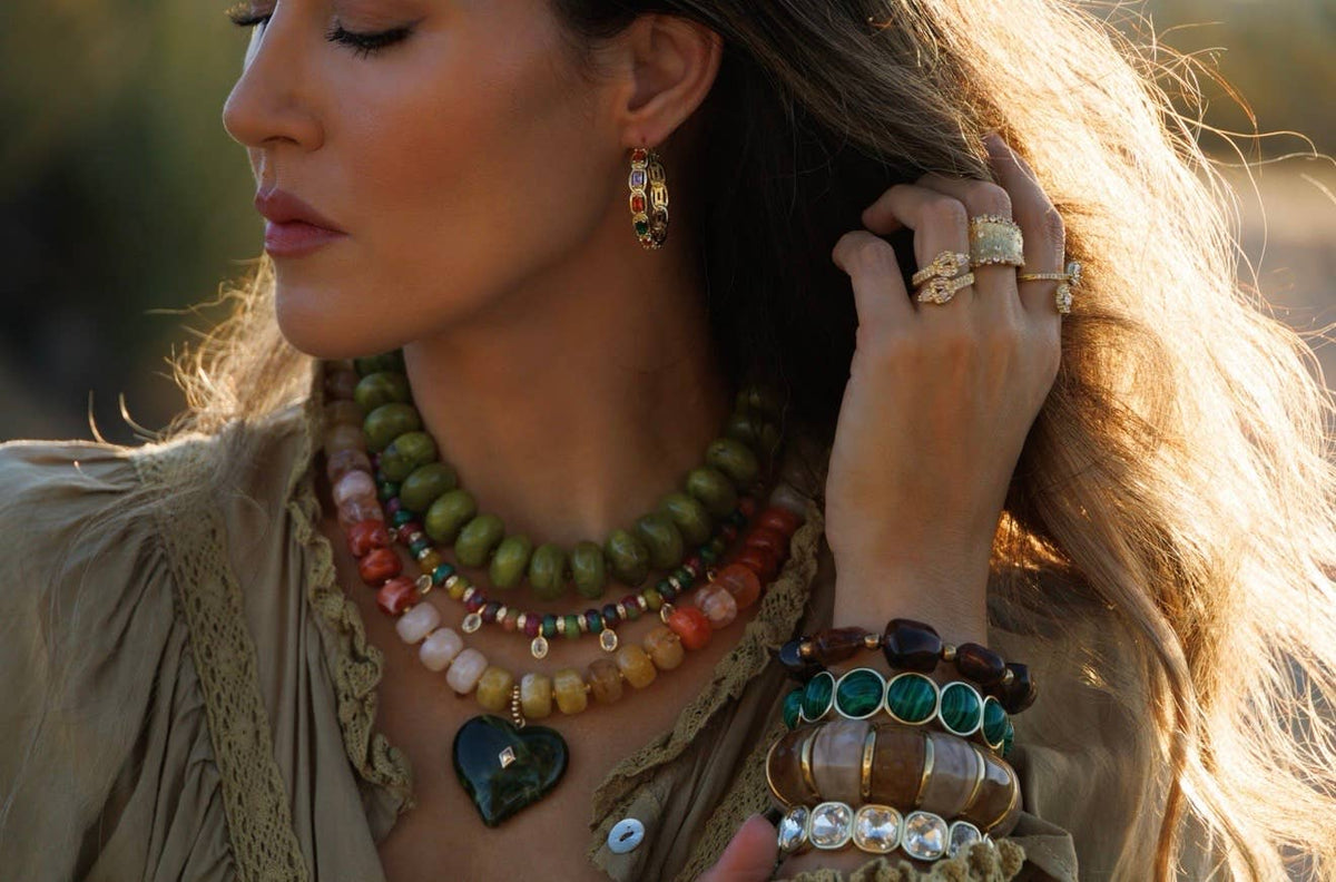 Bailey Chunky Beaded Necklace- Chartreuse