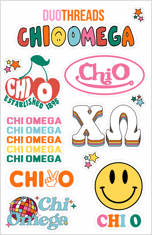 Rainbow Sticker Sheet - Chi O