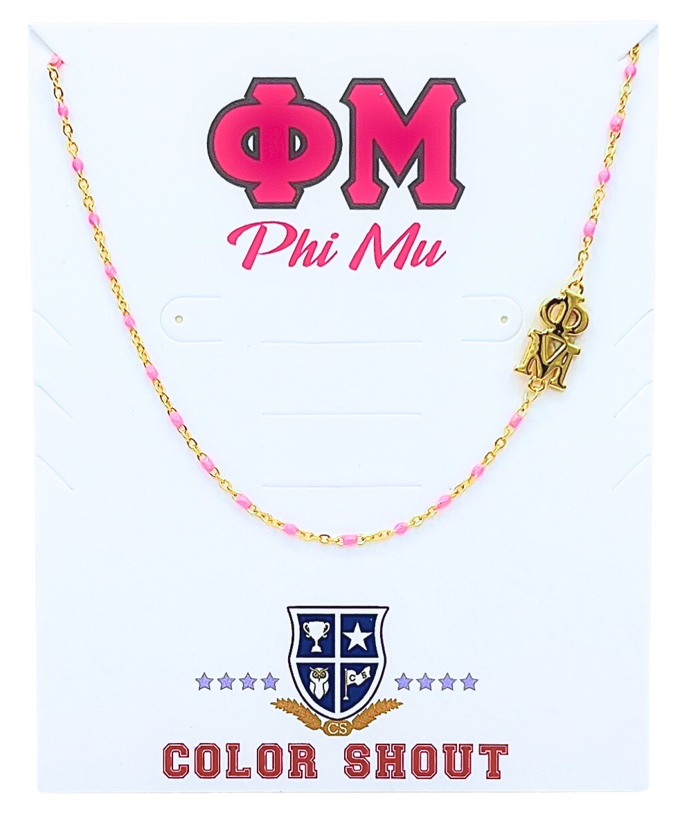 Phi Mu Side Necklace