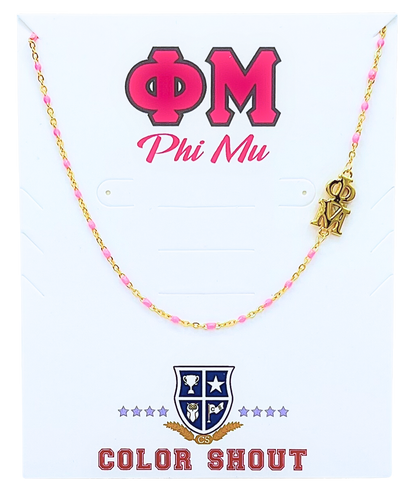 Phi Mu Side Necklace