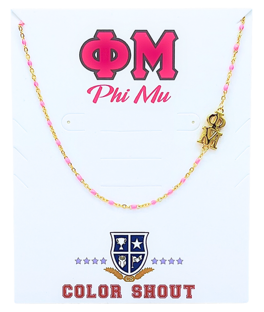 Phi Mu Side Necklace