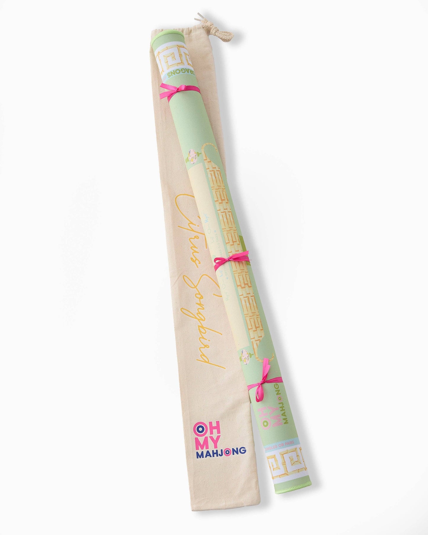 Mahjong Mat - Citrus Songbird in Tube
