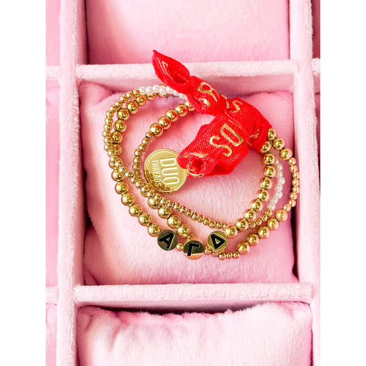 AGD Sorority Gold Stack Bracelet
