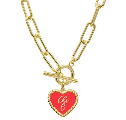 Phi Mu Heart Charm Necklace