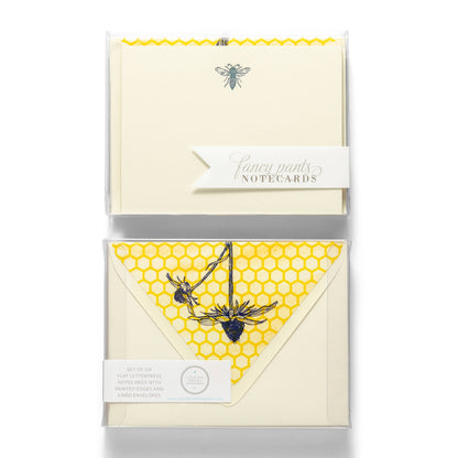Bee Letterpress Flat Notecards
