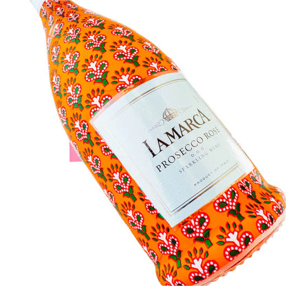 Prosecco Bottle Wrap - Red Leaf Blockprint