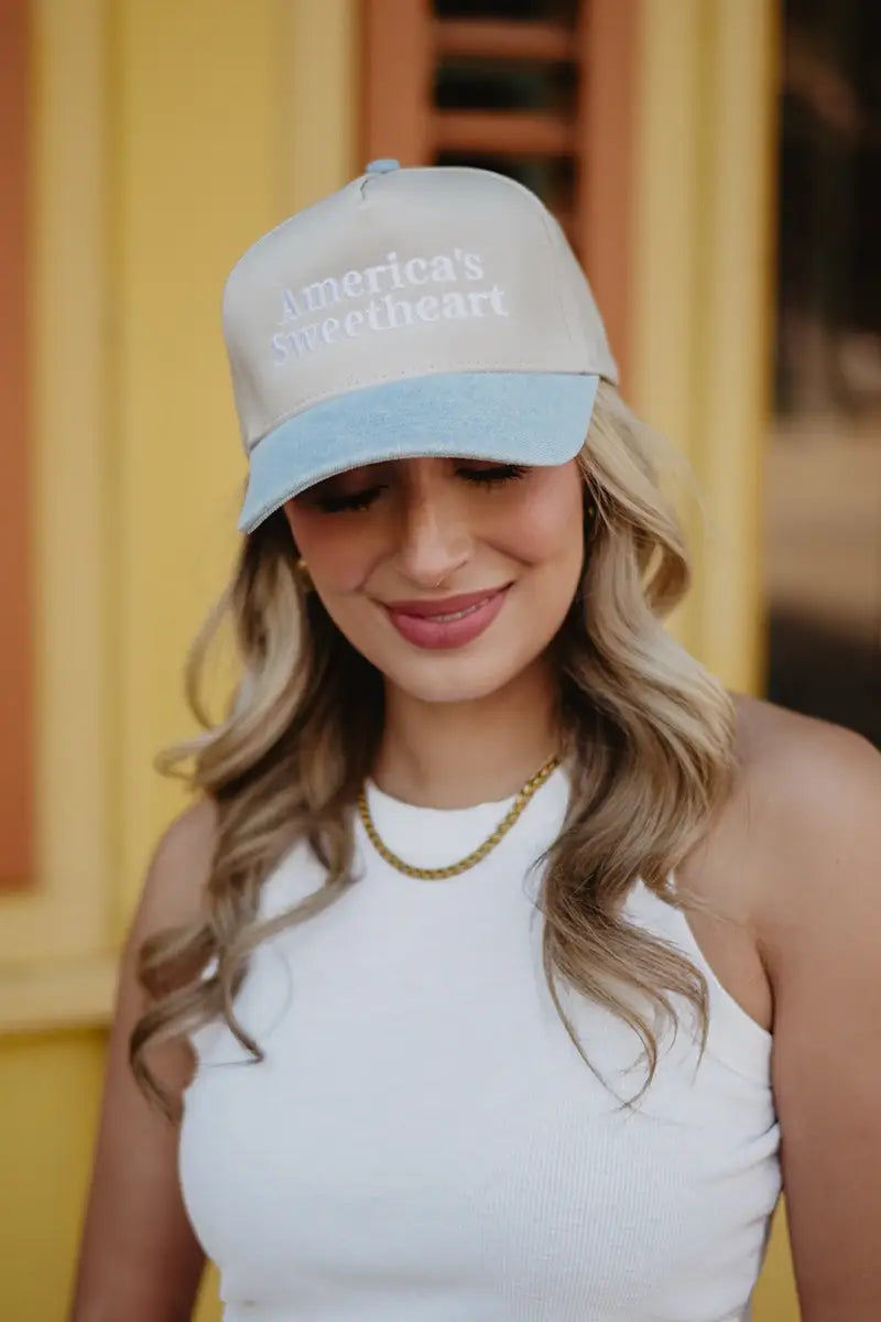 America's Sweetheart Hat - Blue Stripe