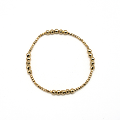 The Hamptons 2*4 14k Gold-Filled Beaded Bracelet: 6.5"