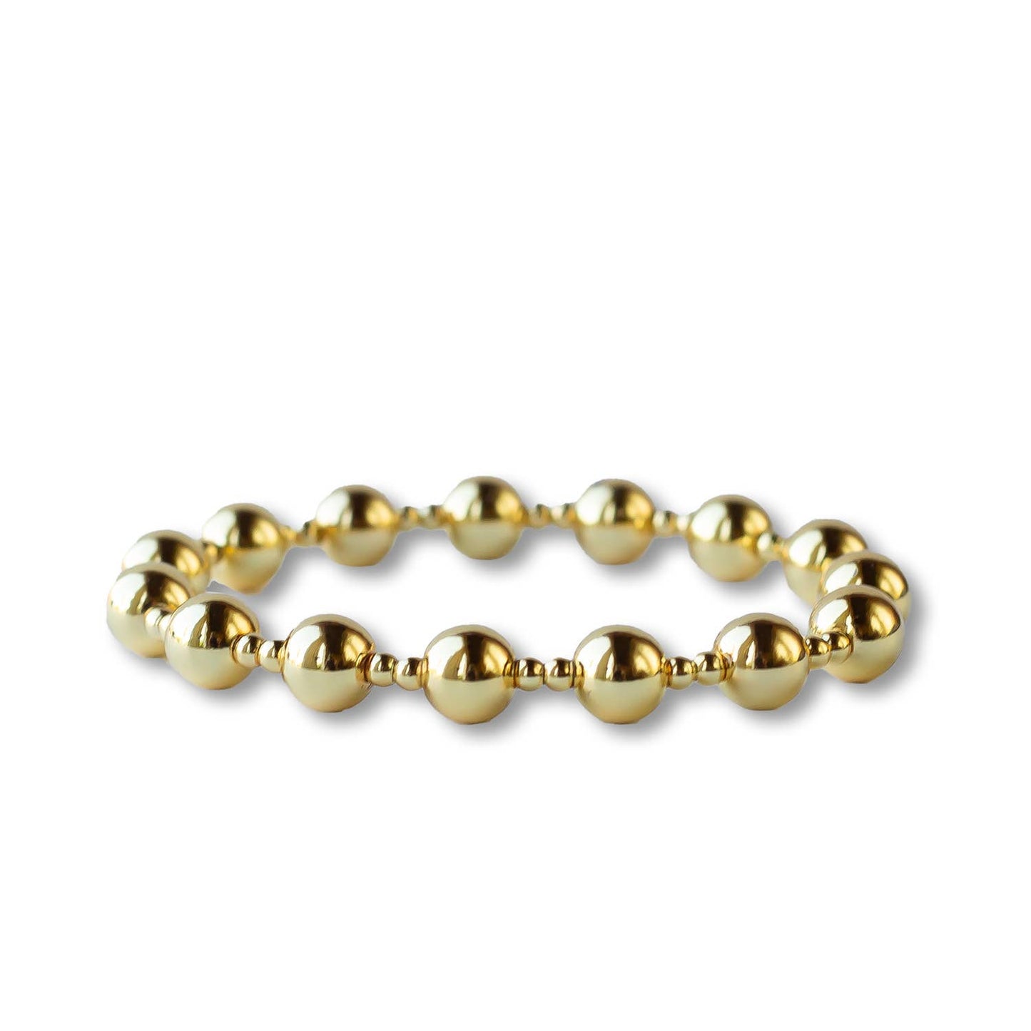 4mm Textured Gold Beaded Bracelet