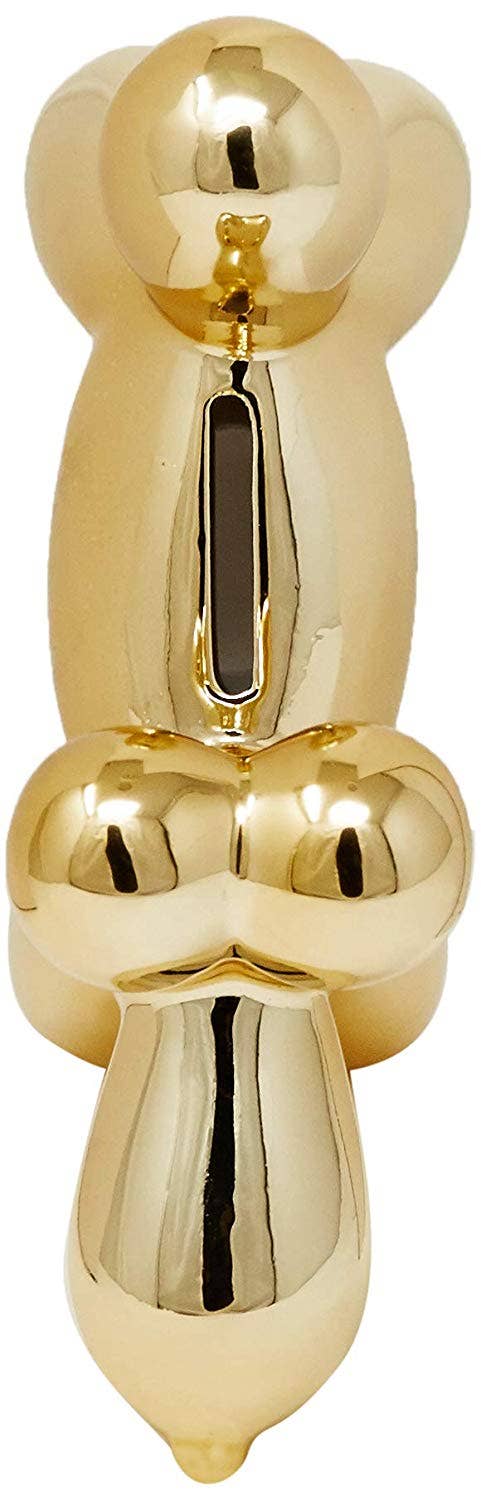 Gold Mini Ceramic Dog Piggy Bank - 7.5" tall