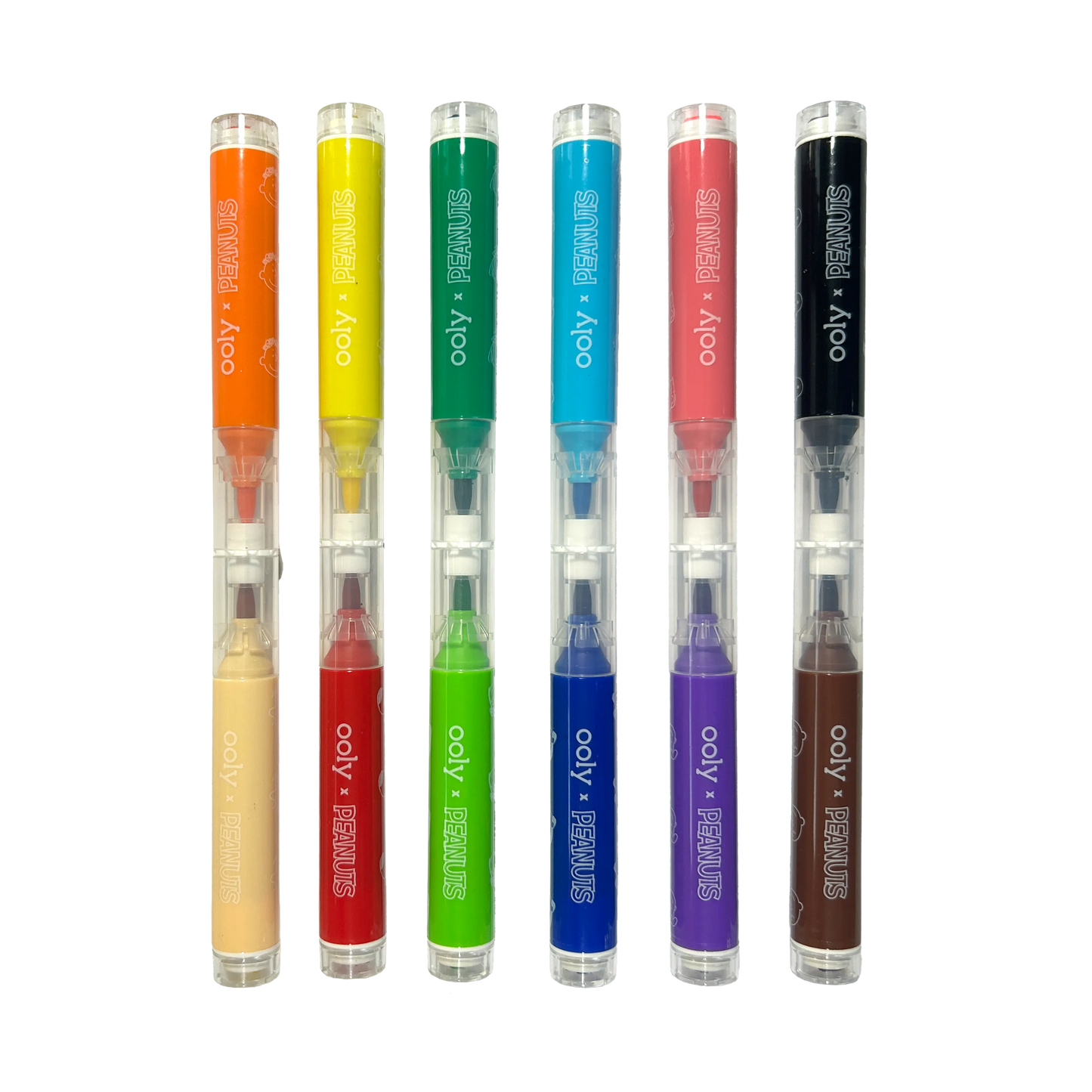 OOLY x Peanuts: Double-Ended Brush & Stamp Markers -Set of 6