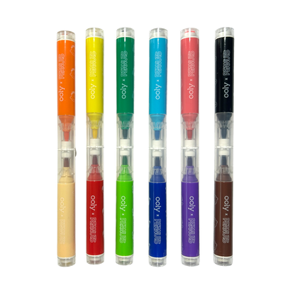 OOLY x Peanuts: Double-Ended Brush & Stamp Markers -Set of 6