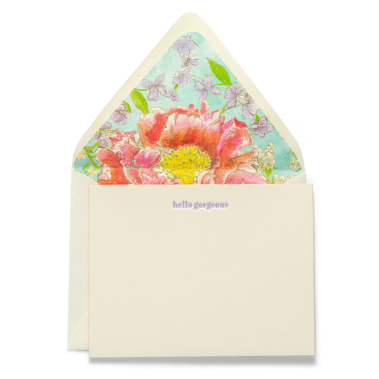Hello Gorgeous Letterpress Flat Notecards