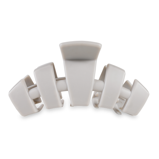 TELETIES - Classic Hair Clip | Large | Silver Flames