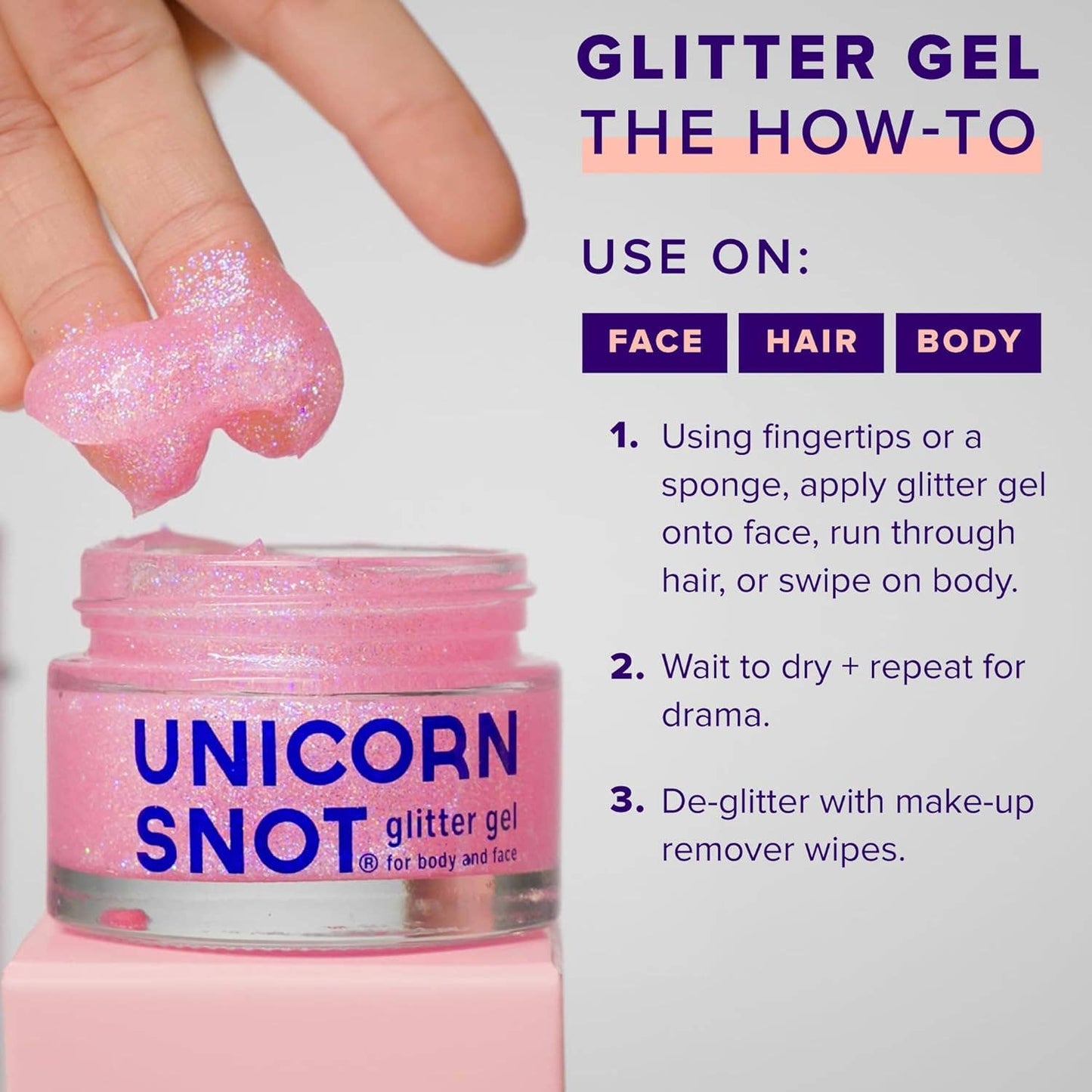 Unicorn Snot - Body Glitter Gel - Flamingo-Pink