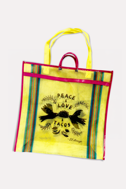 Taco Dove - Yellow - Large Mesh Tote