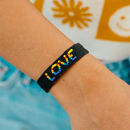 Woven Seed Bead Love Bracelet