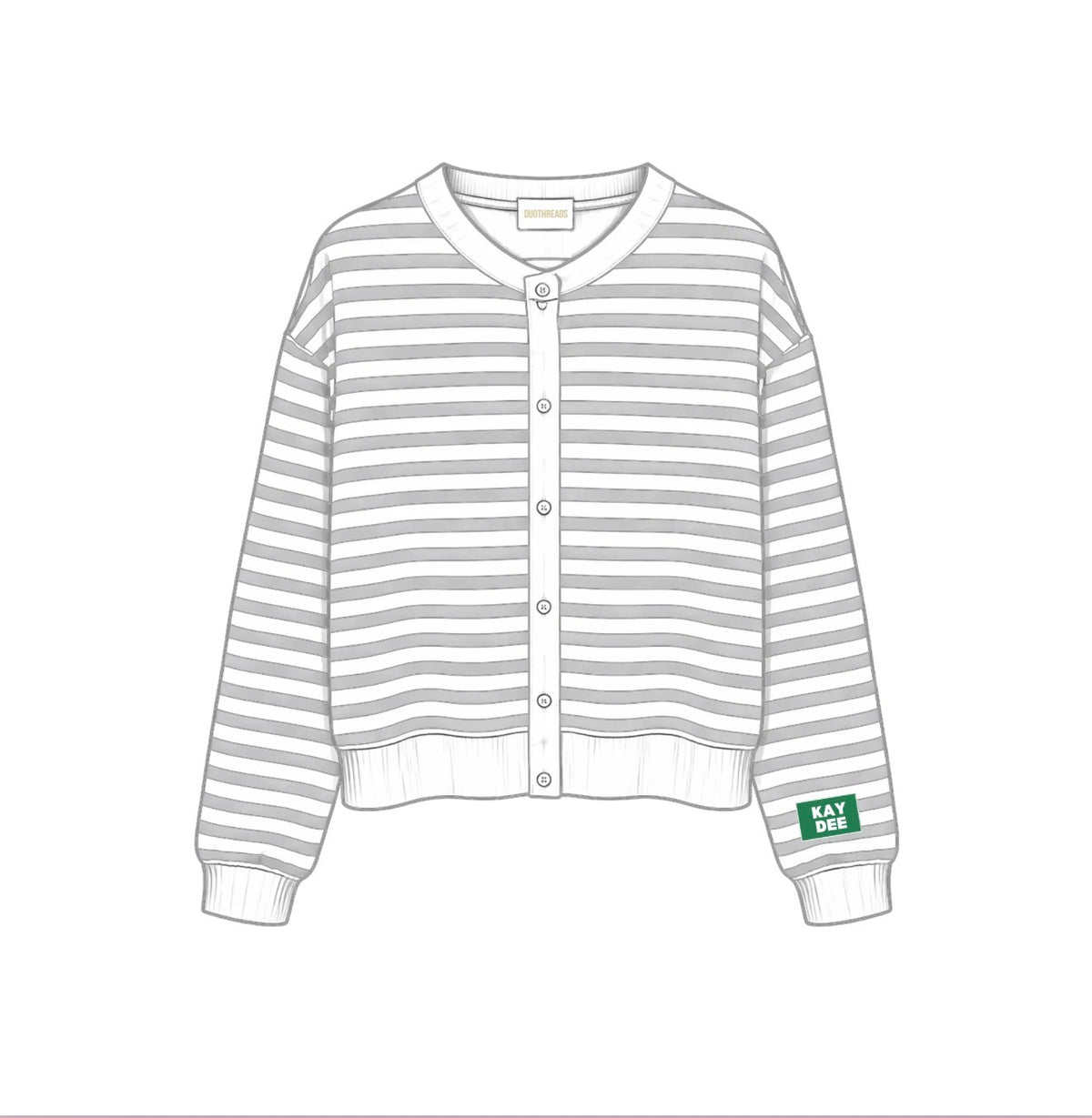 KD campus Stripe Oversized Cardigan