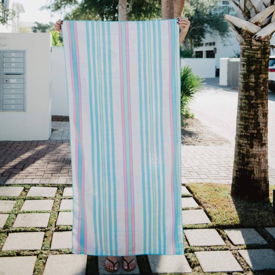 Traveling Matchbook Reversible Beach Towel: Light Blue