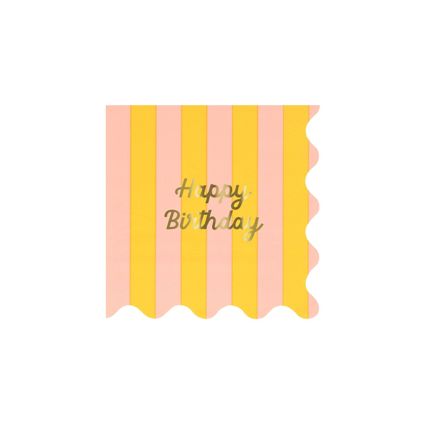 Stripe Happy Birthday Small Napkins