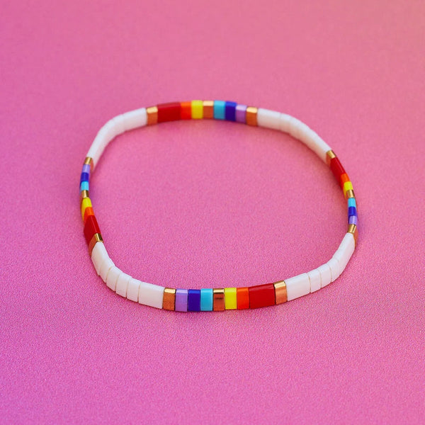 Pura Vida - Rainbow Tile Stretch Bracelet