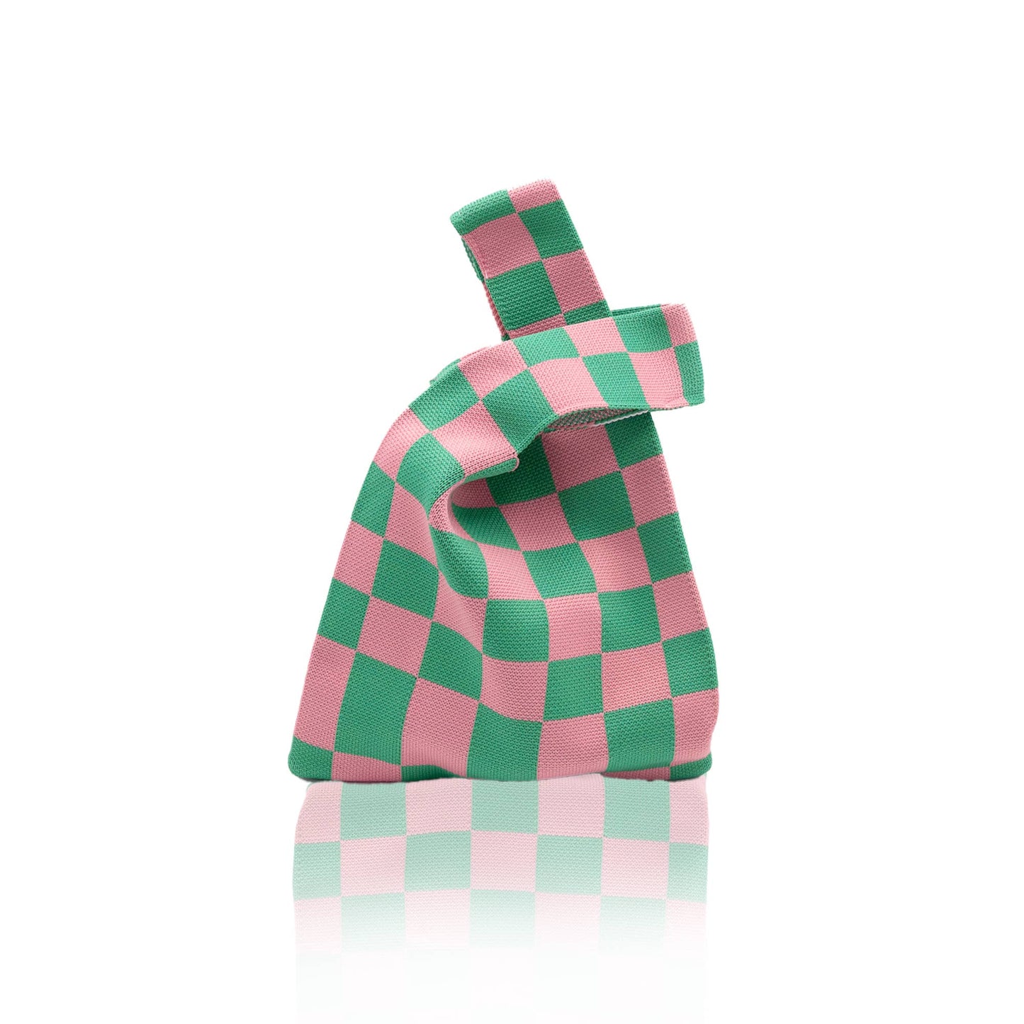Dainty Tote- Checkers Pink Green