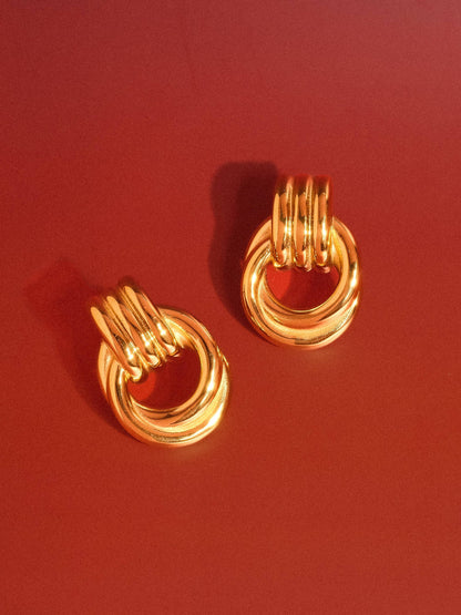 Wanda 18K Gold Non-Tarnish Classic Hoop Earring