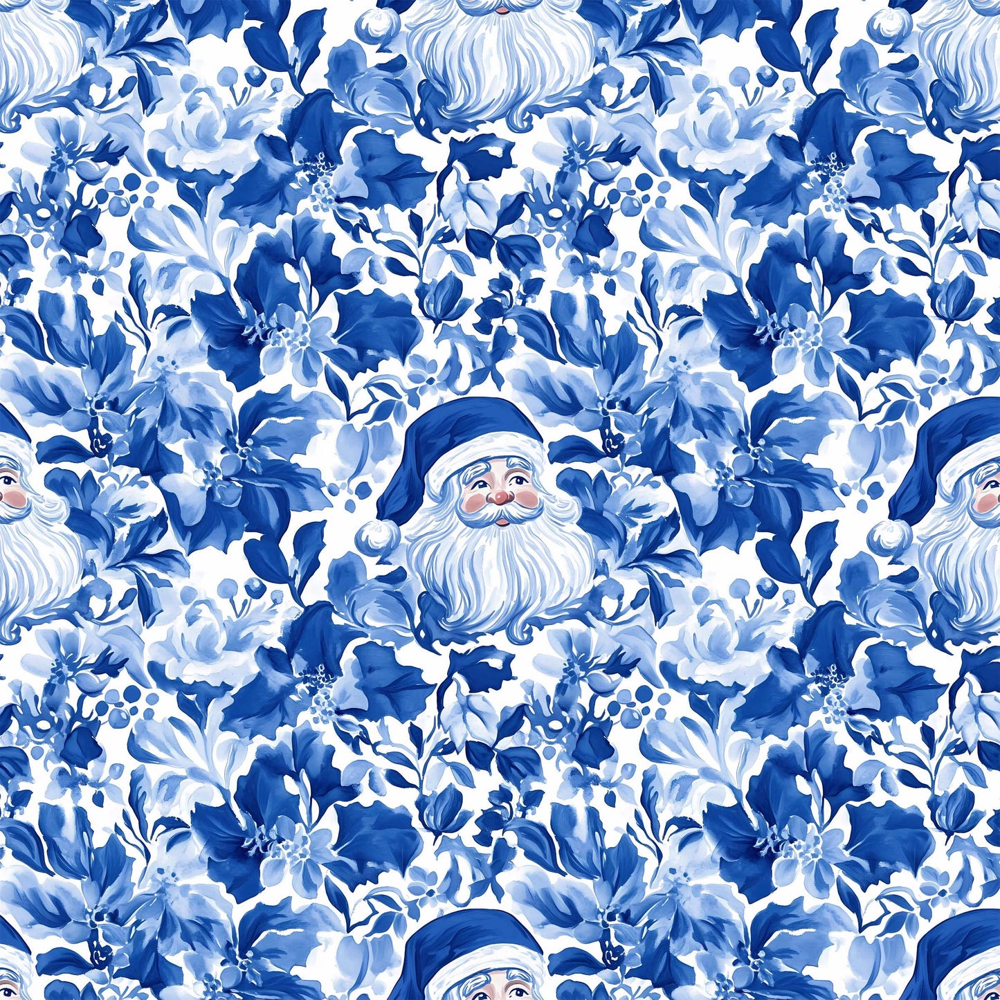 Prosecco Bottle Wrap - Blue & White Santa