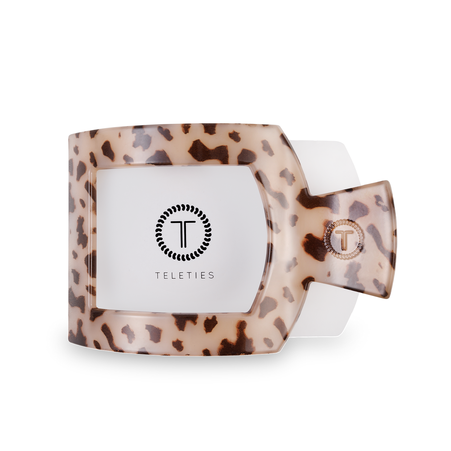 TELETIES - Square Flat Hair Clip | Large | Blonde Tortoise