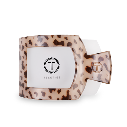 TELETIES - Square Flat Hair Clip | Large | Blonde Tortoise