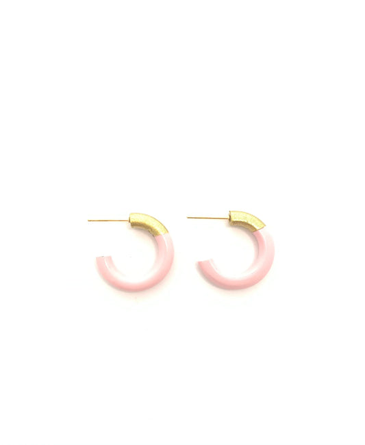 Liz Small Hoops - Baby Pink