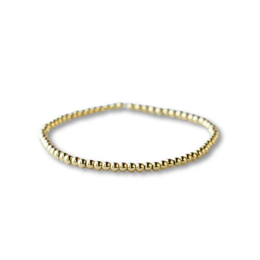 3mm Smooth Gold Beaded Bracelet